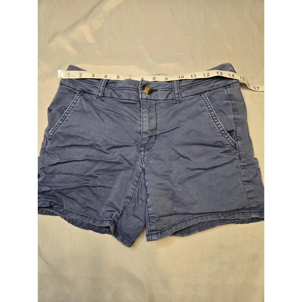 American Eagle Stretch Midi Chino Shorts Women's Size 2 Blue‎ Cotton 5